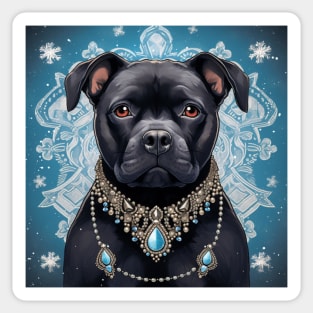 Black Staffy Jewel Sticker